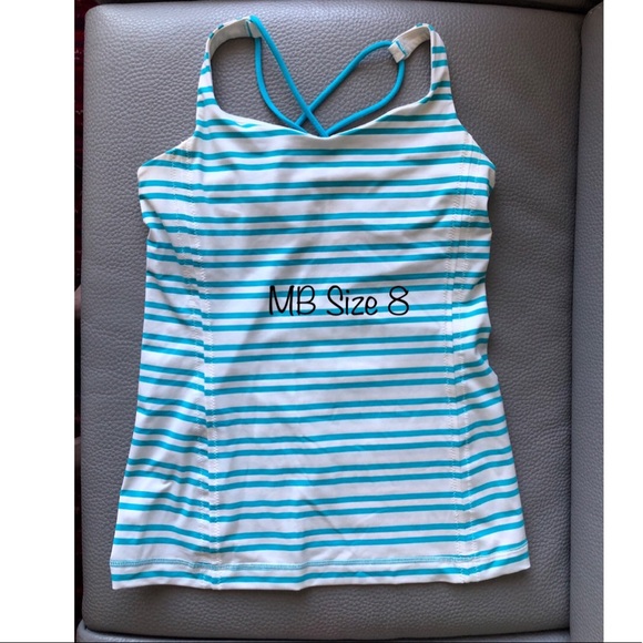 Lululemon Free to be tank Size 8 Stripe Spry Blue - Picture 4 of 9